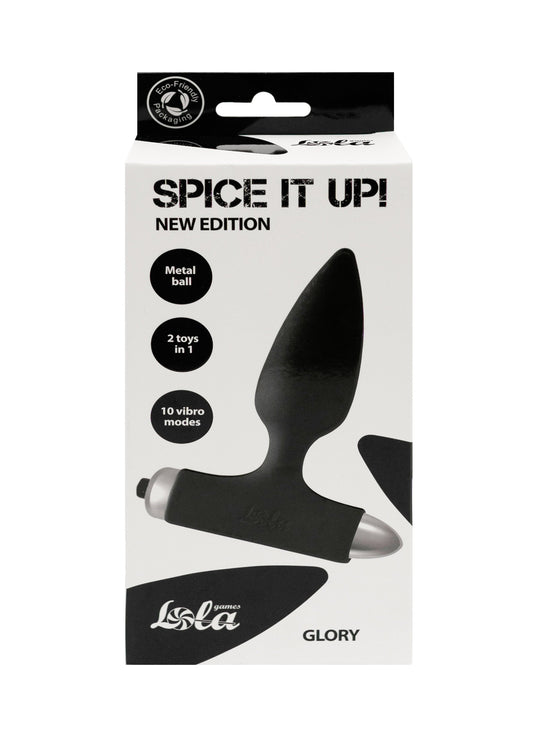 Lola Games - Plug Anale Vibrante con Pallina in Metallo Glory - Nero