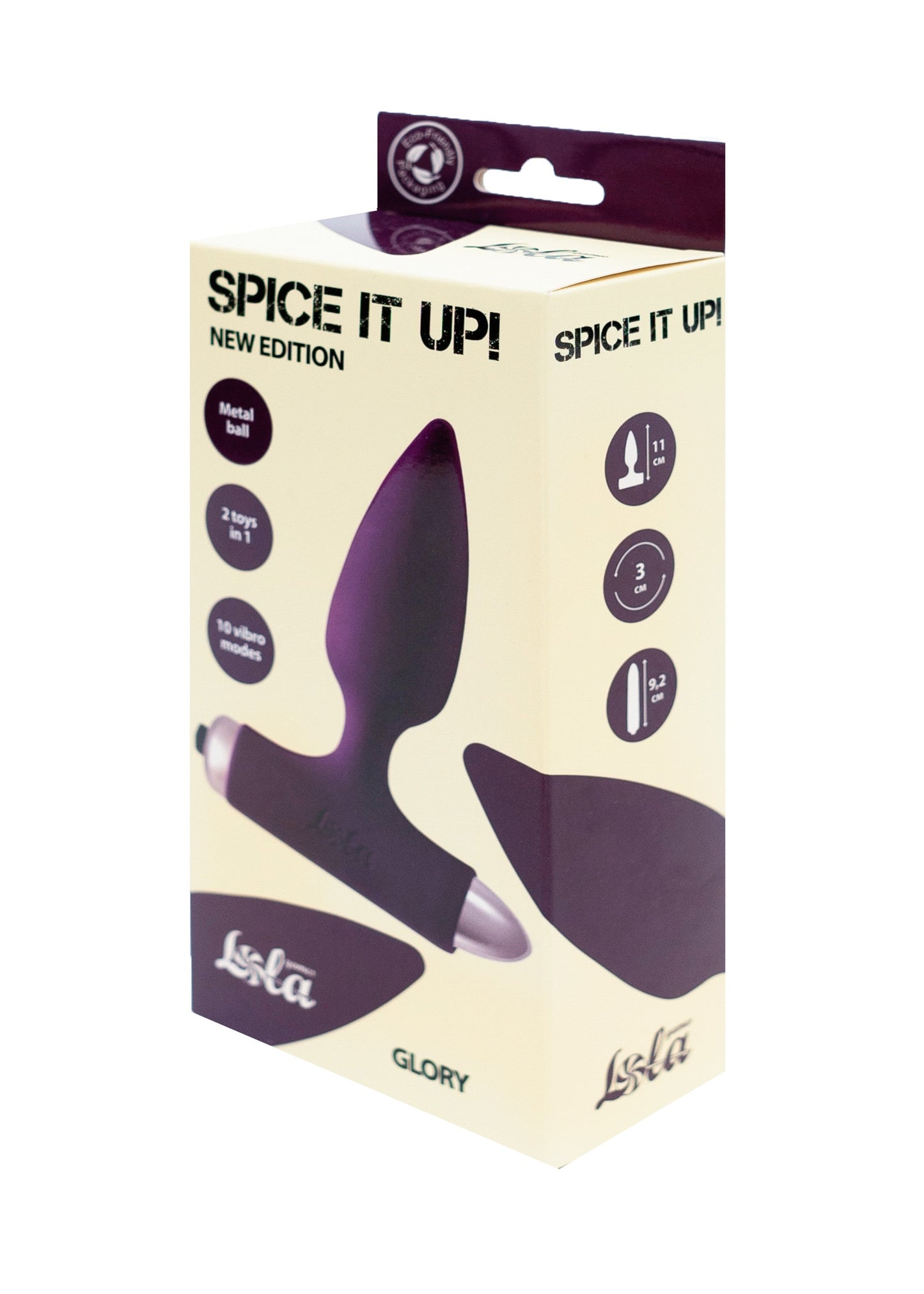 Lola Games - Plug Anale Vibrante con Pallina in Metallo Glory - Viola