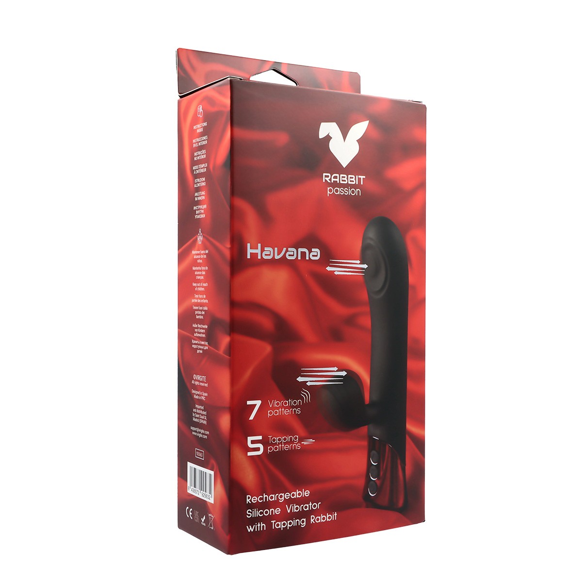 VIBRATORE IN SILICONE RICARICABILE HAVANA CON CONIGLIO E ASTA A BATTERIA