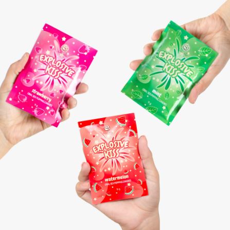 Secret Play - Espositore Caramelle Scoppiettanti Menta/Fragola/Anguria - 48 Pezzi