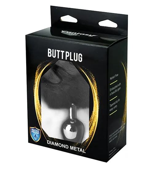 Fantasy Toys - Plug con Pon Pon - Nero