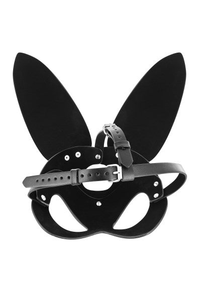 Fetish Tentation - Maschera da Coniglio Regolabile in Ecopelle - Nera
