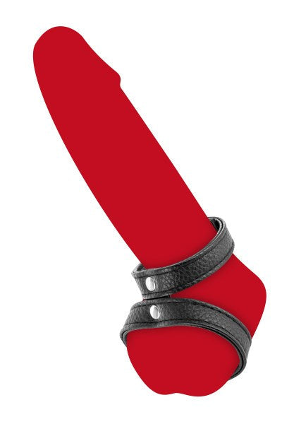 Fetish Tentation - Anello Fallico Doppio Regolabile - Nero