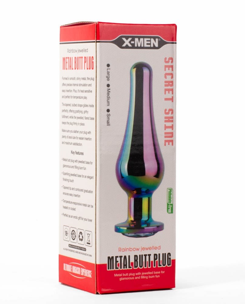 Plug anale in metallo X-MEN Secret Shine Rainbow M