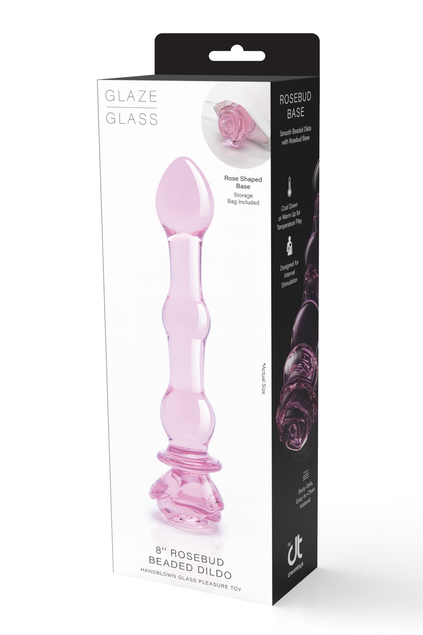 DILDO CON PERLINE IN VETRO Smaltato ROSA