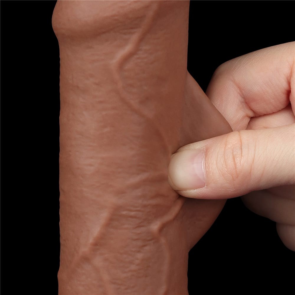 Dildo doppio strato scorrevole da 7'' marrone_B15O50_3