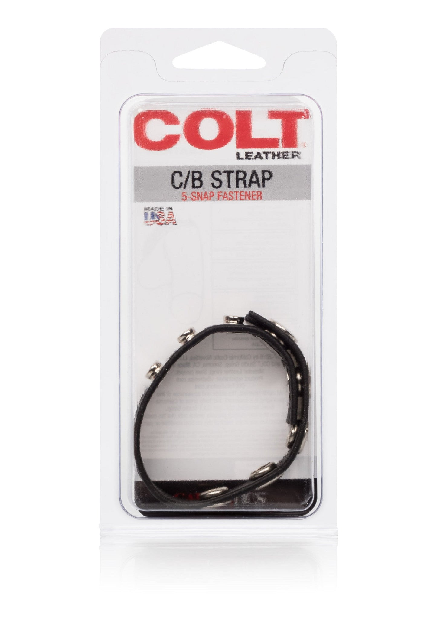 Cinturino in pelle COLT C/B a 5 bottoni, nero