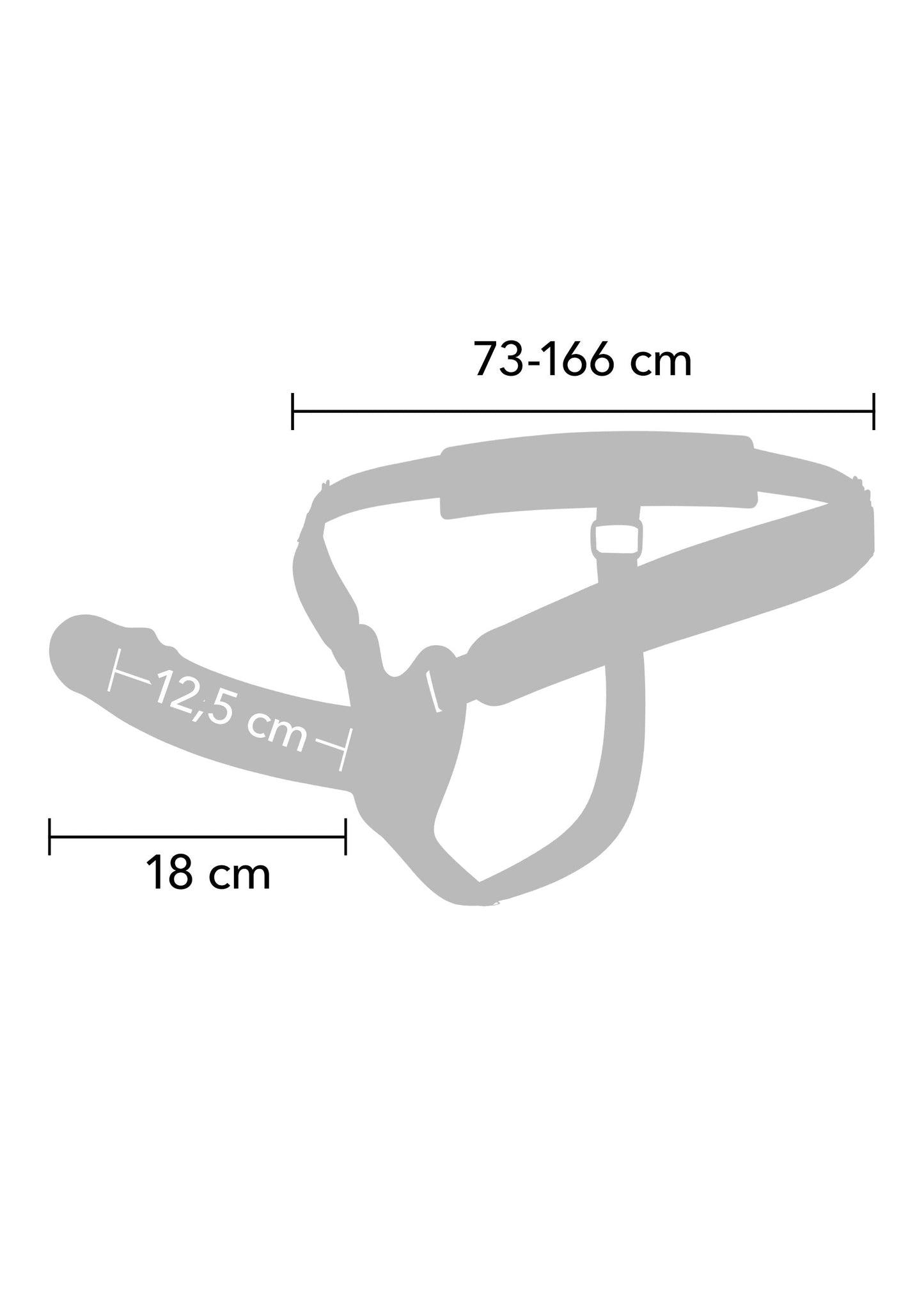 Strapon a forma di pene cavo in silicone da 18 cm