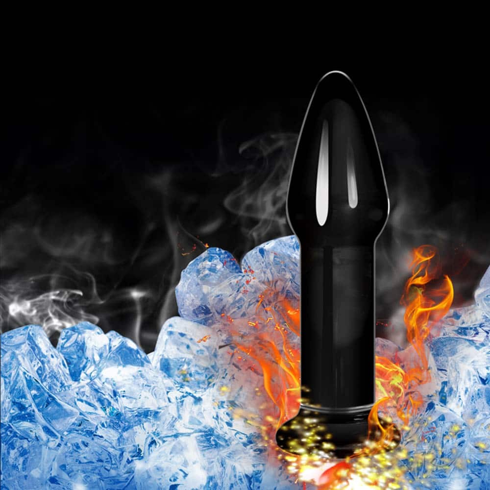 Plug anale in vetro Romance da 5" nero