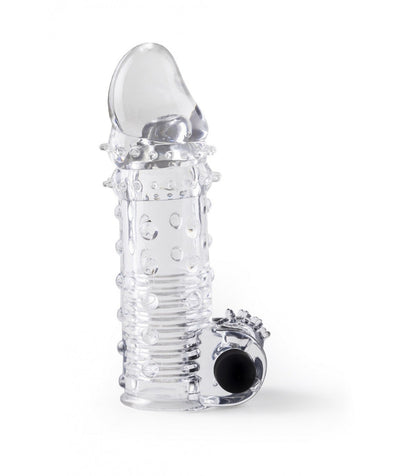 GUAINA PER PENE REALISTICA S11 TRASPARENTE 15'5 CM CON VIBRAZIONE