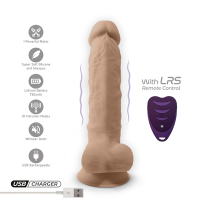Silexd - Vibratore Premium Silicone Mod.1 8'' + Controllo Remoto - Color Carne