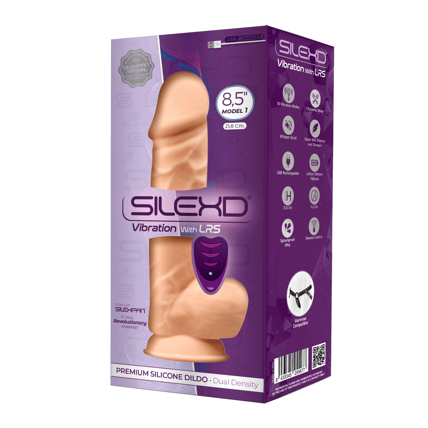 Silexd - Vibratore Premium Silicone Mod.1 8,5'' + Controllo Remoto - Color Carne