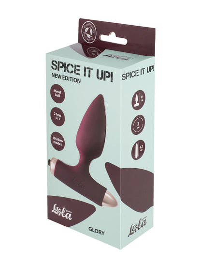 Lola Games - Plug Anale Vibrante con Pallina in Metallo Glory - Rosso