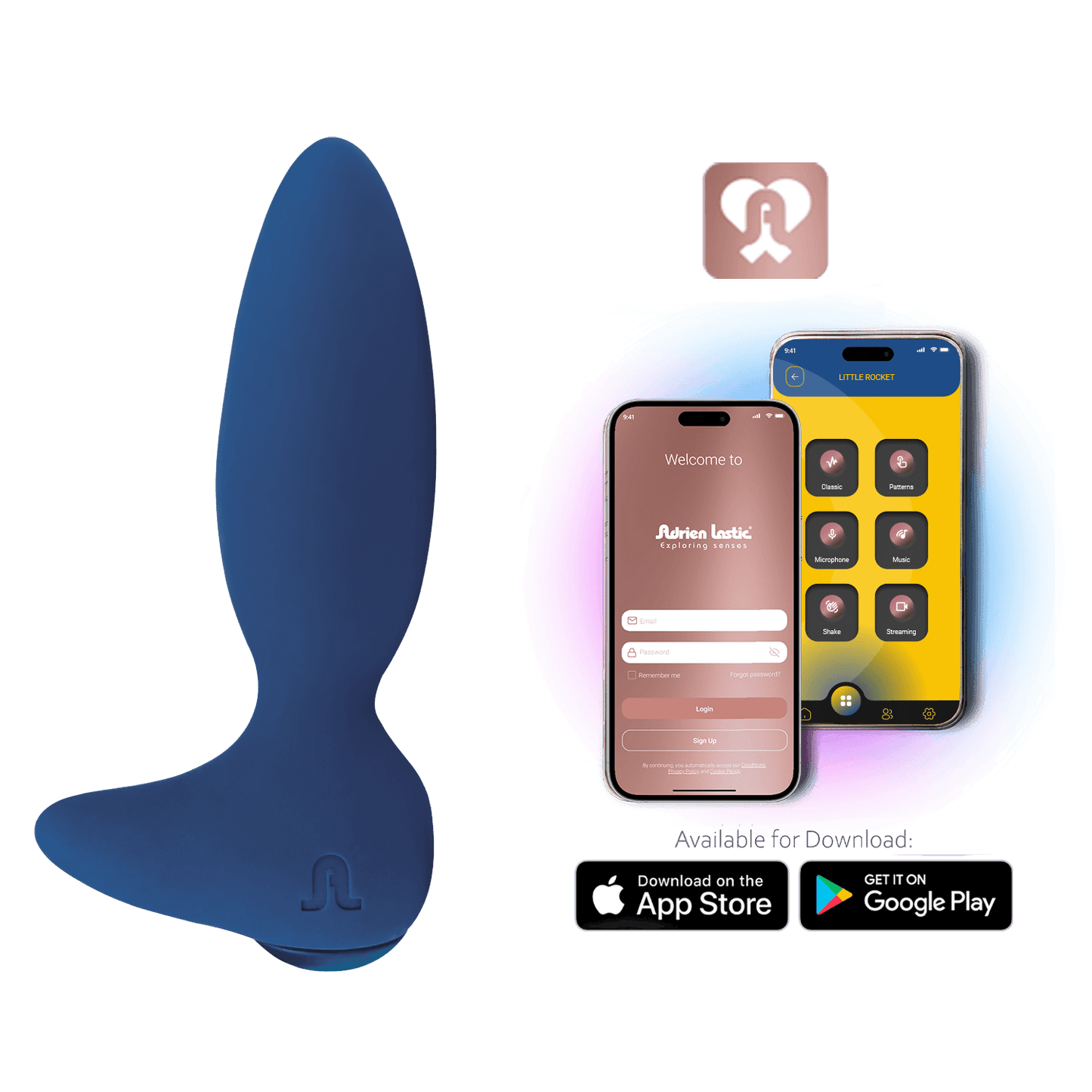 Adrien Lastic - Vibratore Anale + App Little Rocket II - Blu