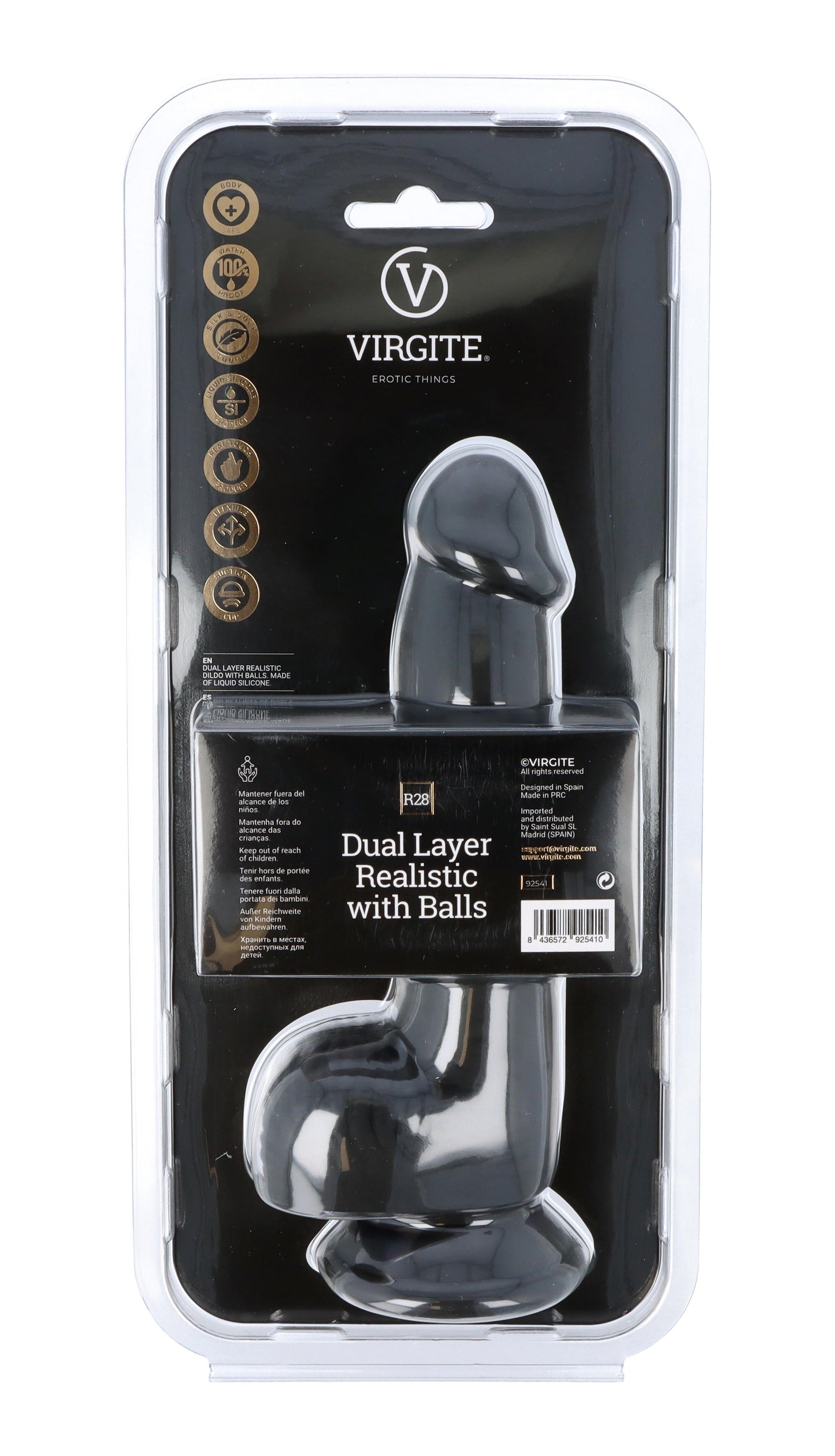 DOPPIO STRATO REALISTICO CON PALLINE 20CM R28 NERO