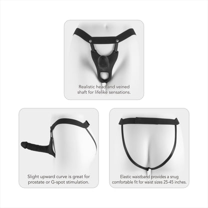 VSC Novelty - Strap-on con Dildo Cavo (Hollow) - 6" - Nero