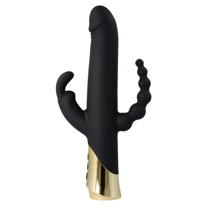 VIBRATORE CONIGLIO RICARICABILE HARLEQUIN CON FORMA DILDO GIREVOLE