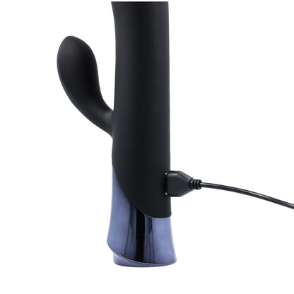 VIBRATORE IN SILICONE RICARICABILE HAVANA CON CONIGLIO E ASTA A BATTERIA