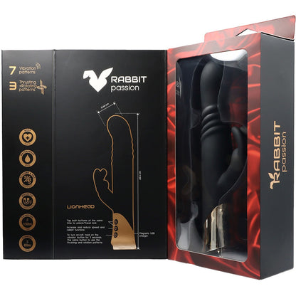 VIBRATORE CONIGLIO RICARICABILE LIONHEAD A SPINTA E ROTAZIONE