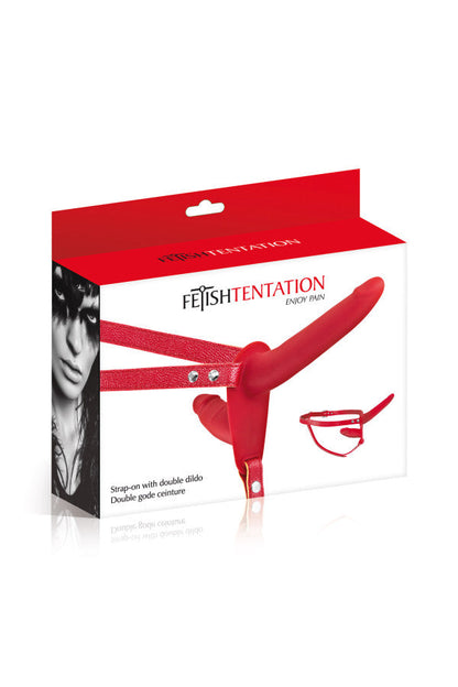 Fetish Tentation - Strap-On Harness 15,5 cm - Rosso