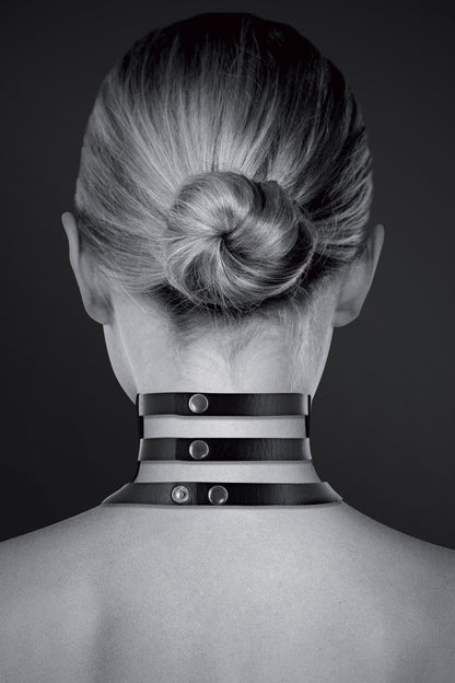 Bijoux Pour Toi - Collare a Fasce con Anello - Nero