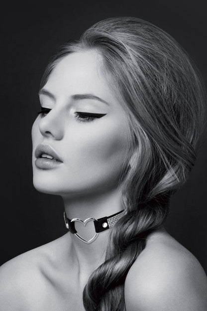 Bijoux Pour Toi - Collare con Strass e Cuore - Nero