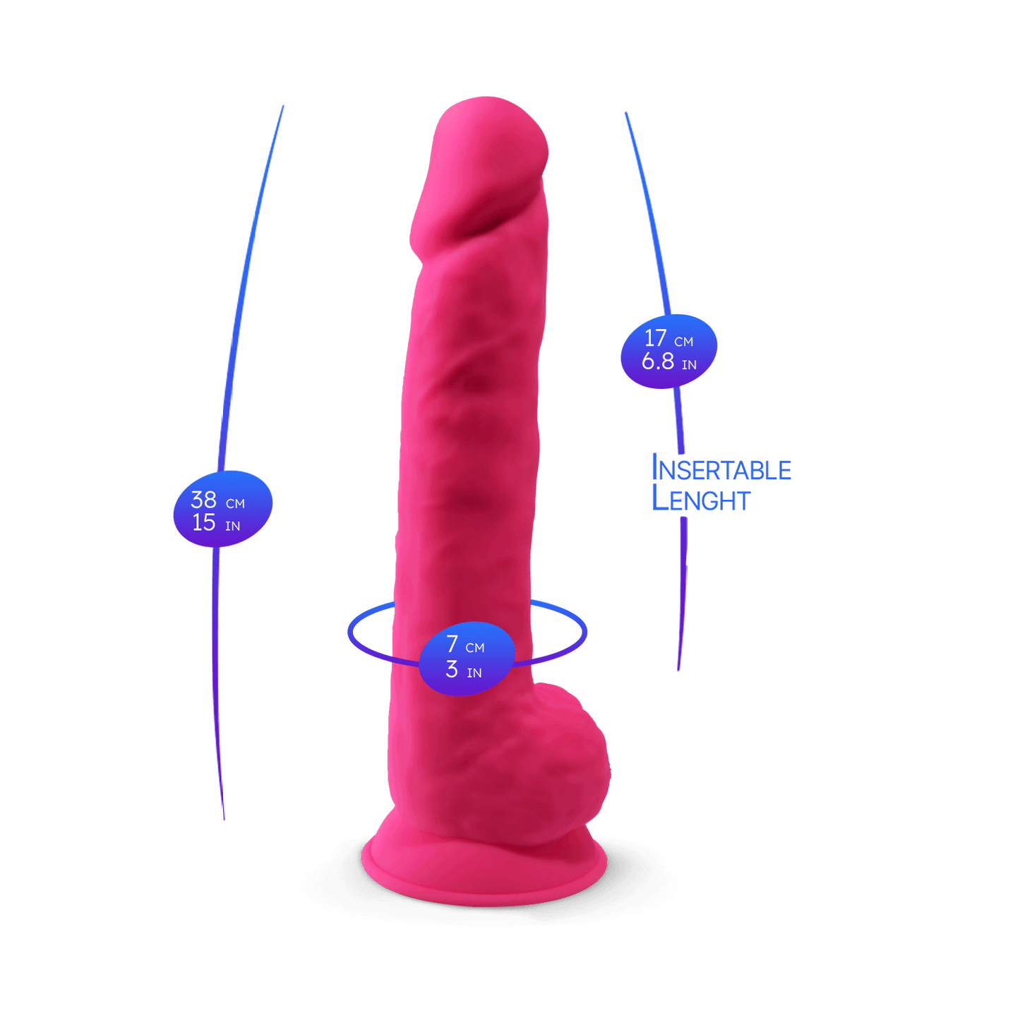 Silexd - Dildo Premium Silicone Mod.1 15'' - Fucsia