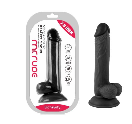 VSC Novelty - Dildo Realistico Mr. Rude - Nero - 7.9"