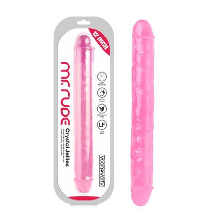 VSC Novelty - Dildo Doppio Realistico Crystal Jellies Mr. Rude 12" - Rosa