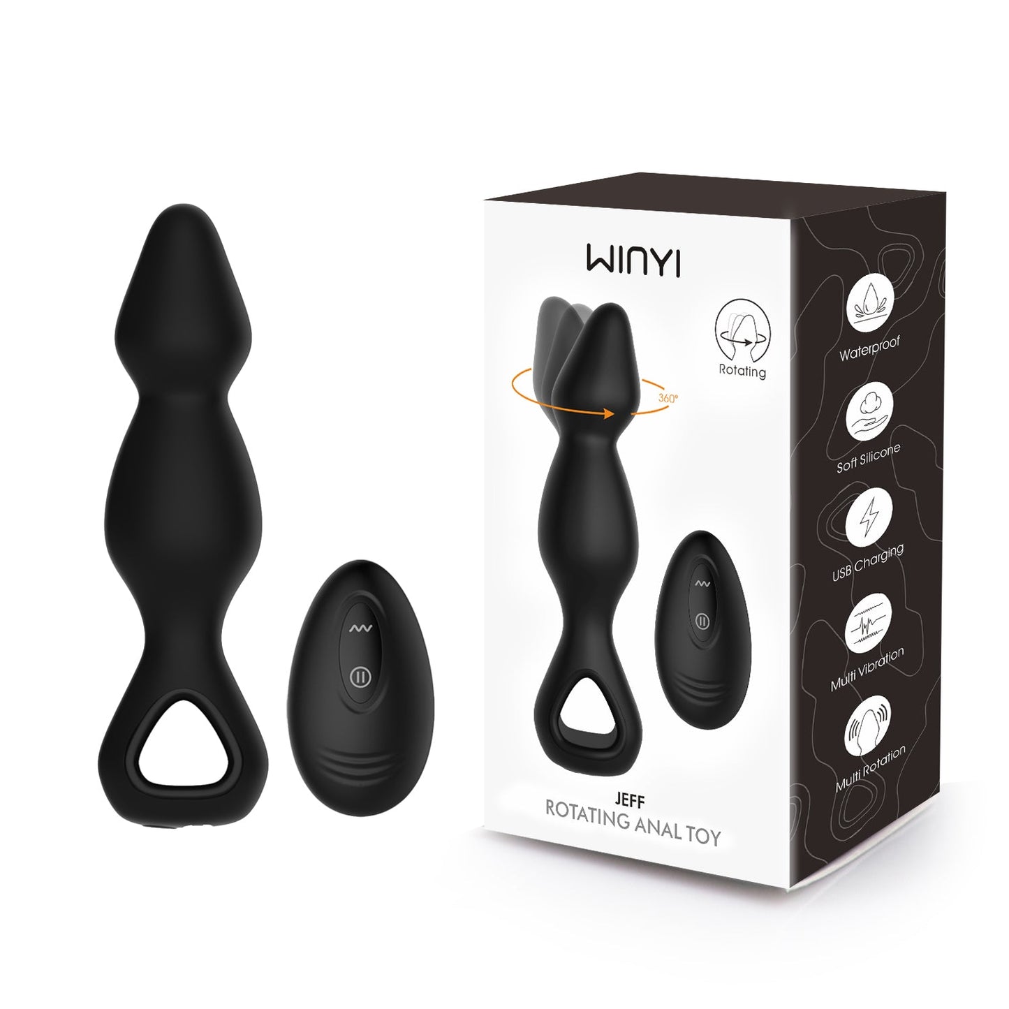 Winyi - Palline Ruotanti e Vibranti Anali con Controllo Remoto - Jeff