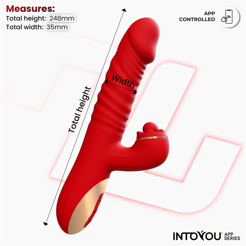 Into You - Ascen - Vibratore Thrusting e Movimento Wave e Stimolazione Clitoridea con Pallina + APP