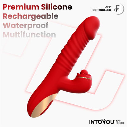 Into You - Ascen - Vibratore Thrusting e Movimento Wave e Stimolazione Clitoridea con Pallina + APP