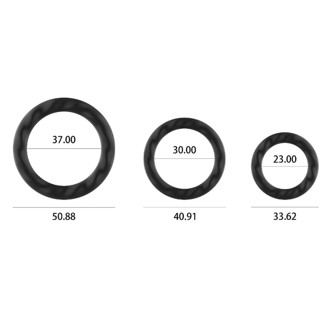 SinsFactory - Silicone Cock Ring Set - 23 - 30 - 37