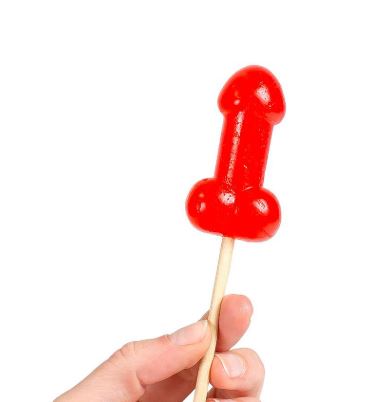 Secret Play - Espositore Lecca Lecca Effetto Caldo Piccante a Forma di Pene - gusto Ciliegia - 40 pz