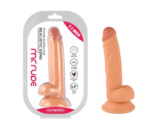 VSC Novelty - Dildo Realistico Mr. Rude - Color Carne - 7.1"
