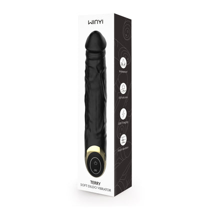 Winyi - Vibratore Realistico Soft Touch - Terry - Nero
