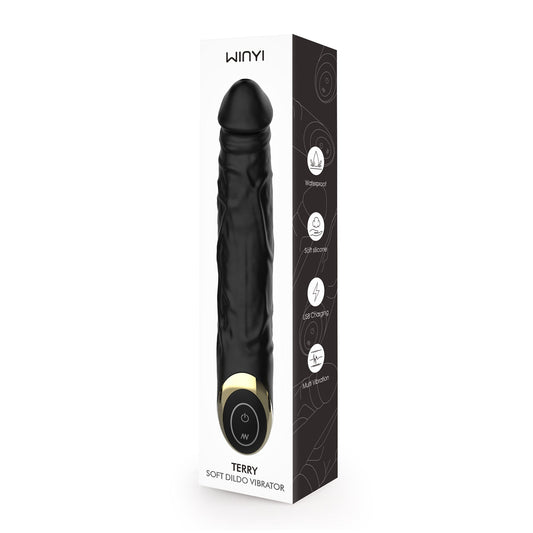Winyi - Vibratore Realistico Soft Touch - Terry - Nero