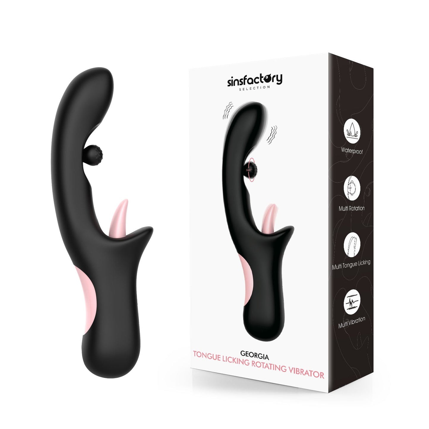 SinsFactory Selection - 3 in 1 Tongue Licking Rotating Vibrator - Georgia