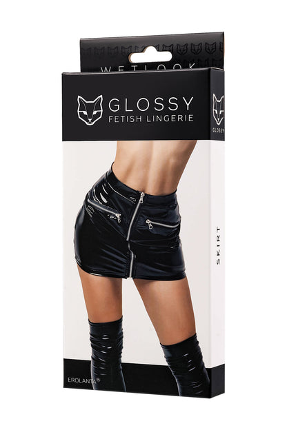 Glossy - Gonna Effetto WetLook con Zip