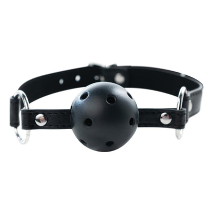 Fantasy Fetish - Ball Gag Nero Traspirante con Fori Regolabile - Nero