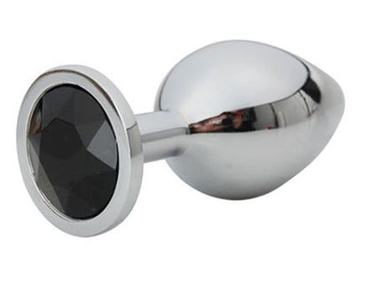 Fantasy Toys - Plug in Metallo con Gioiello Nero - S