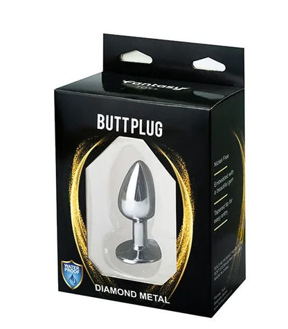 Fantasy Toys - Plug in Metallo con Gioiello Nero - S