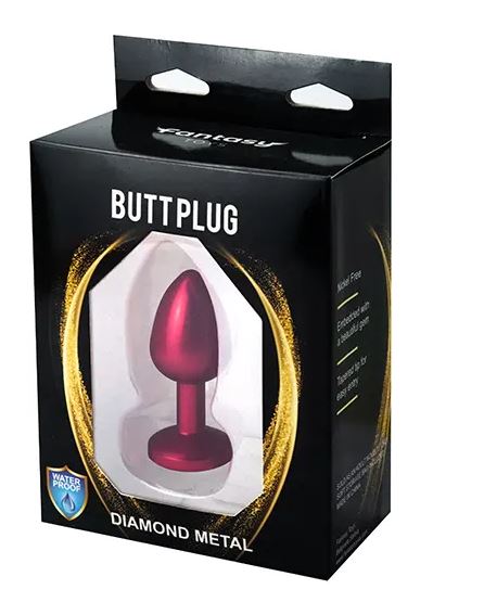 Fantasy Toys - Plug in Metallo Rosso con Gioiello Argento - S