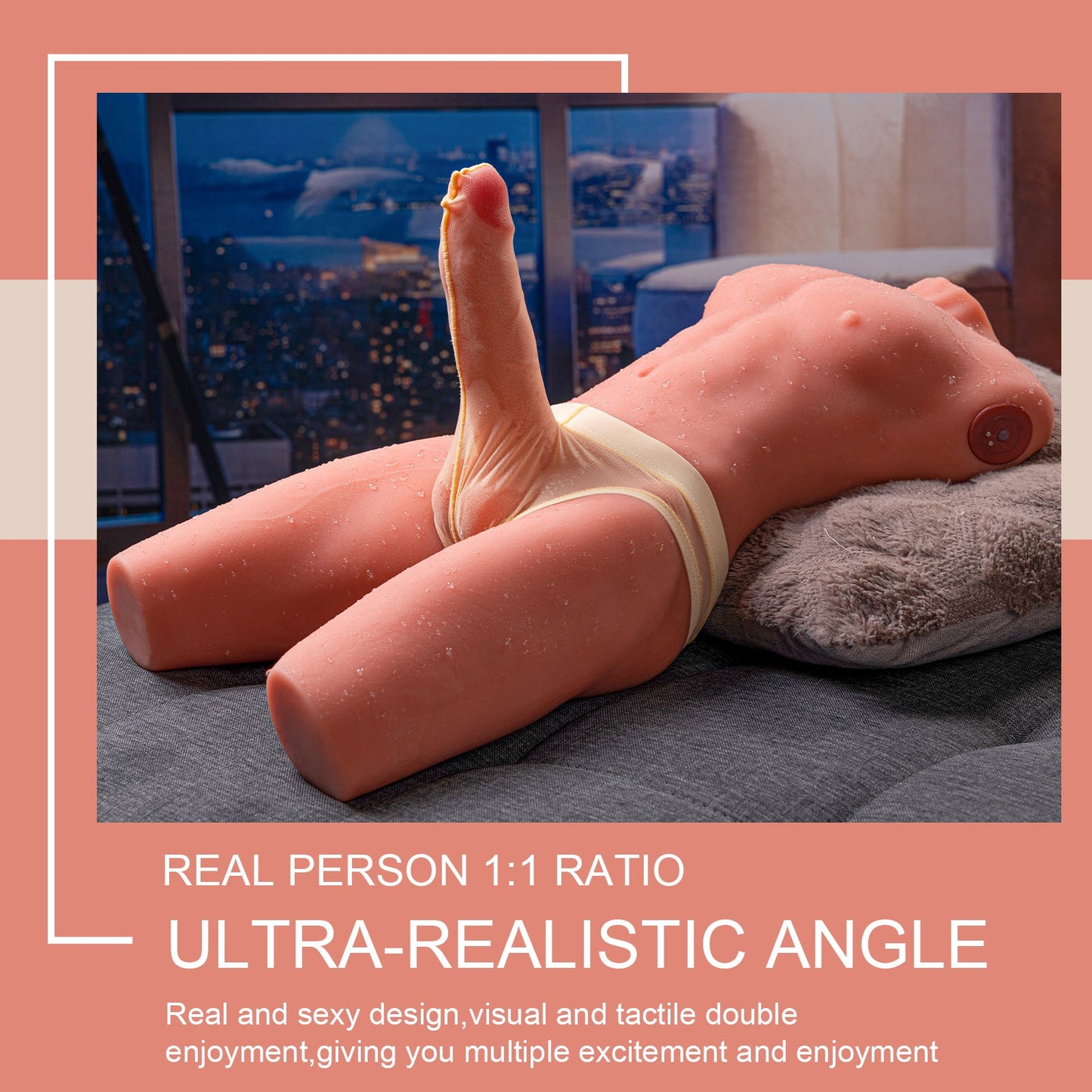 Xise - Jason - Torso Completo con Dildo Funzione Thrusting e Vibrante - 6,7"
