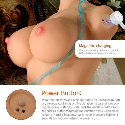 Xise - Merida - Torso Intero con Funzione Vibrante e Suzione con Remote Control