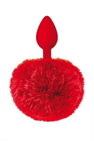 Sweet Caress - Plug con Pon Pon - Rosso
