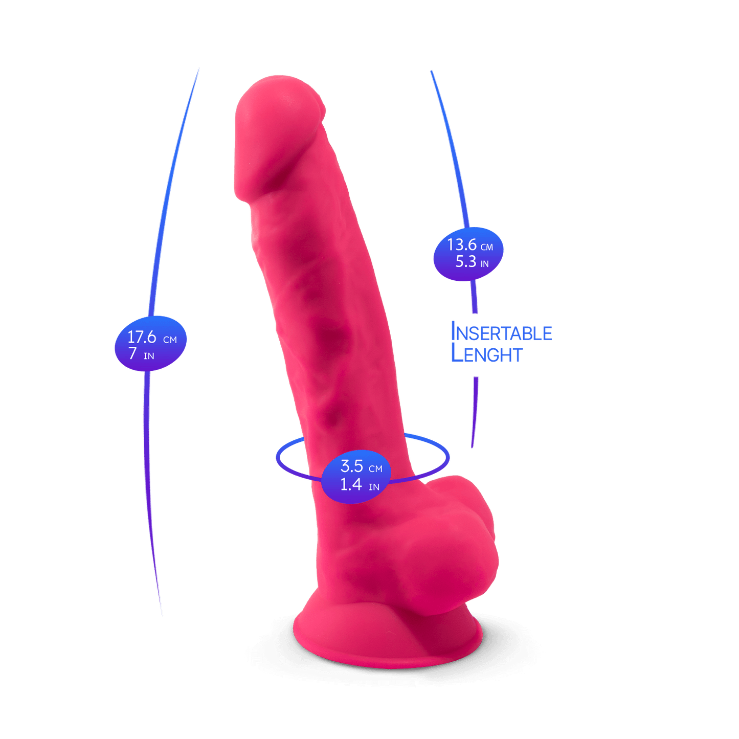 Silexd - Dildo Premium Silicone Mod.1 7'' - Rosa