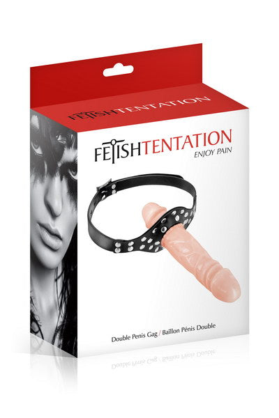 Fetish Tentation - Ball Gag con Dildo Doppio - Color Carne