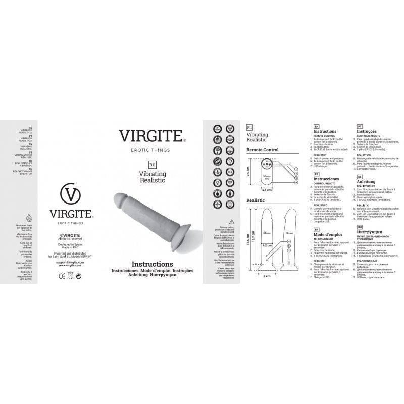 VIBRATORE REALISTICO R11" CARNE 14,4 CM CON TELECOMANDO"