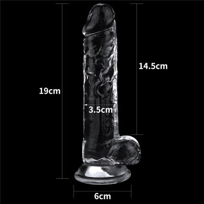 Dildo trasparente impeccabile da 7,5''